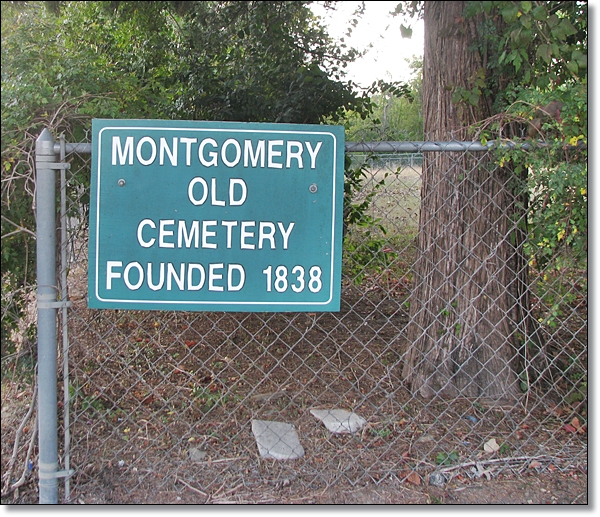 Old Montgomery Cemetery Sign